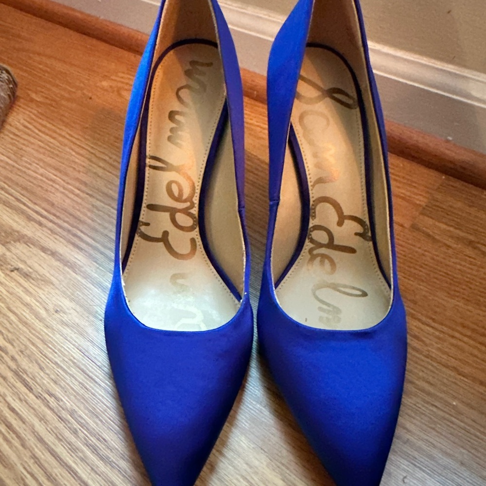 Sam Edelman Blue Heels Elegant Satin Pumps